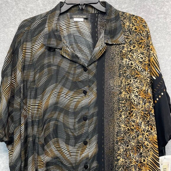 Carol Turner Artsy Top Womens One Size Flowy Poncho Kimono Oversized Animal Mob - Picture 2 of 14